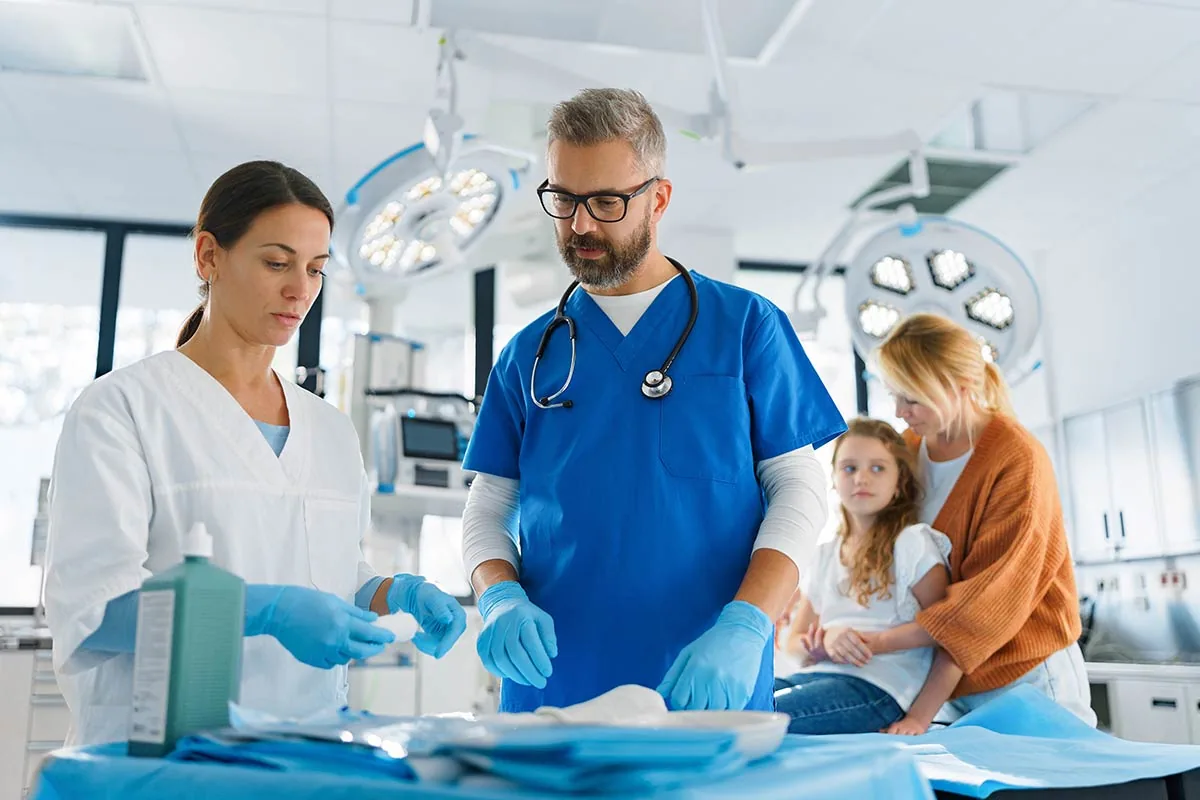 Operating theatre during laparoscopic surgery