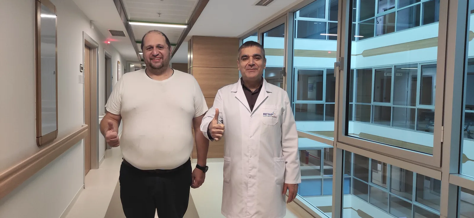 Surgeon with a patient before discharge